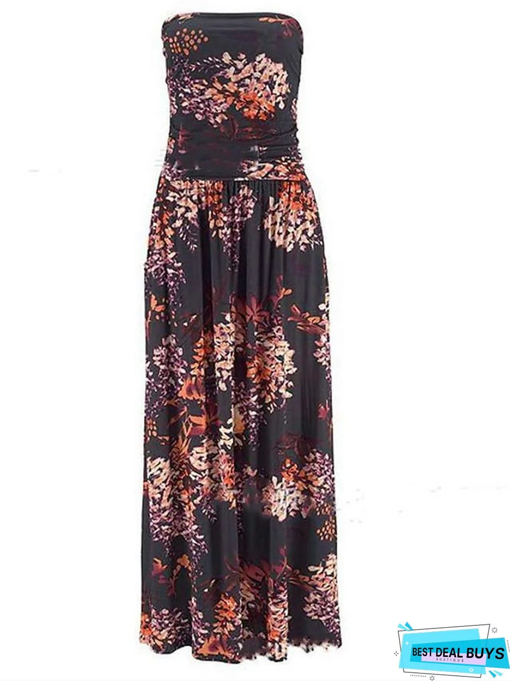 Women's A-Line Dress Maxi Long Dress Sleeveless Print Summer Casual Mumu Black Rainbow