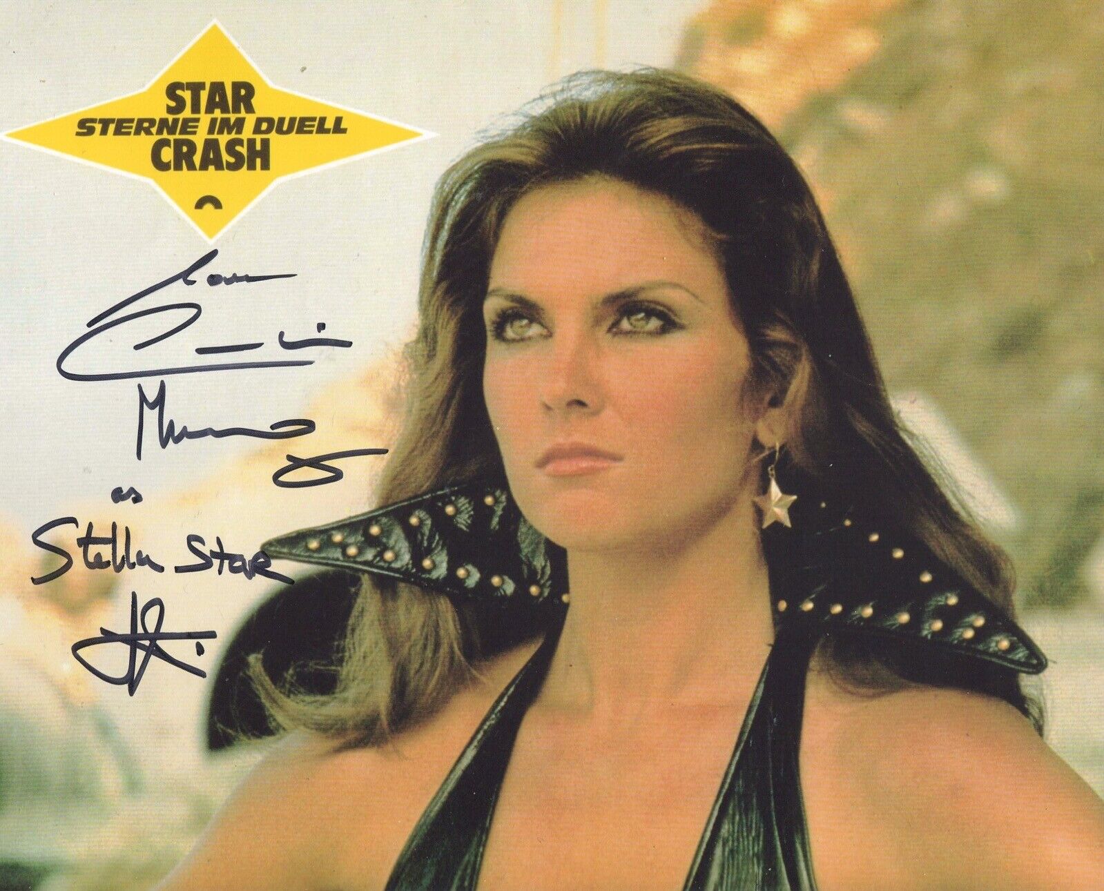 Caroline Munro signed STARCRASH German movie version Photo Poster painting No3 - UACC DEALER