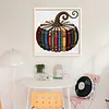 Books Pumpkin Full 18CT DIY Stamped Needlework Embroidery Kit 15.75x15.75inch Embroidery Needlepoint Starter Kits Cross Stitch Art and Crafts Kits for Beginners Adults Home Decor (18CTAFF-2098__C__40X