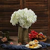 10 Flower Head and Stems | Cream Artificial Satin Hydrangeas, DIY Arrangement