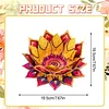 Peinture en diamant en 5D bricol&eacute;e DIY, d&eacute;coration acrylique de bureau, bougeoirs fleurs, lumi&egrave;re de plaques, d&eacute;coration de bureau artisanale pour adultes d&eacute;butants (Lotus-A rouge et jaune)