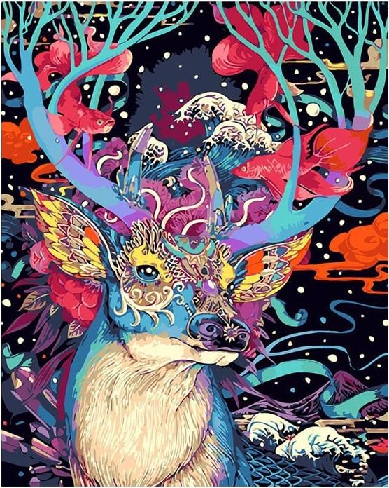 

Abstract Deer – Paint By Numbers - 40*50CM, 501 Original