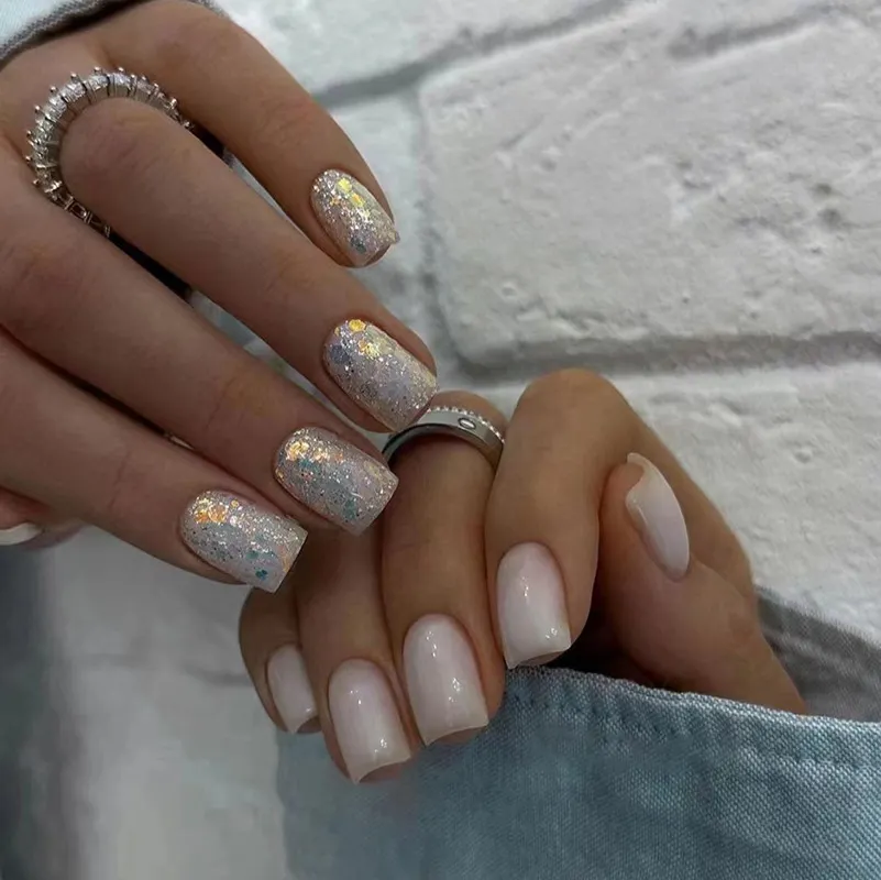 Churchf Churchf Flash Powder In The Long European Square Pure Desire Gradually Double Spell Nail Fashion Ins Wind Wear Armor