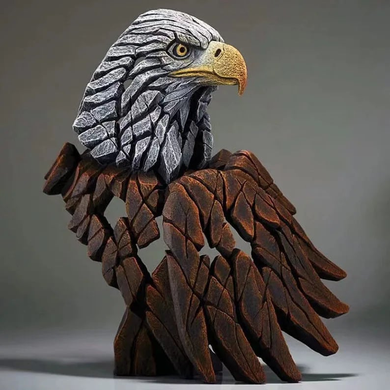 Contemporary Wooden African Animal Sculpture for Home Decor  Eagle