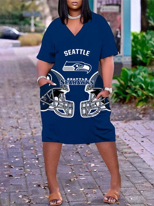 Seattle Seahawks
Limited Edition V-neck Casual Pocket Dress