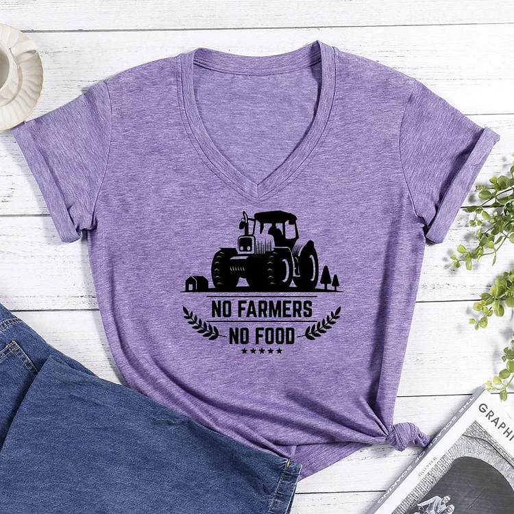 no farmers no food village life V-neck T Shirt