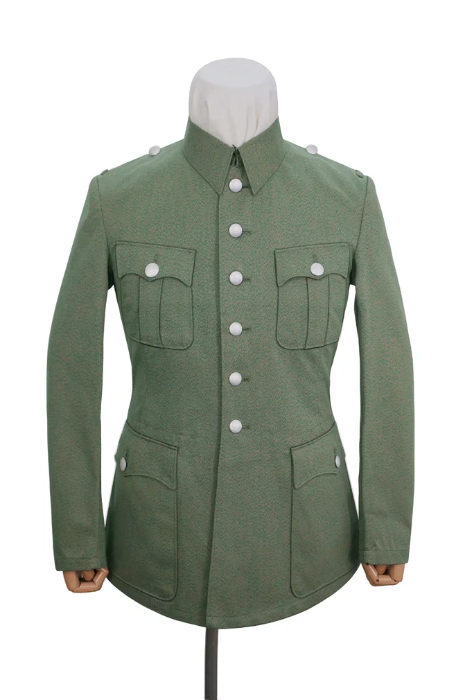   Polizei German General Officer Mottled Green Summer Service Tunic (6 buttons) German-Uniform