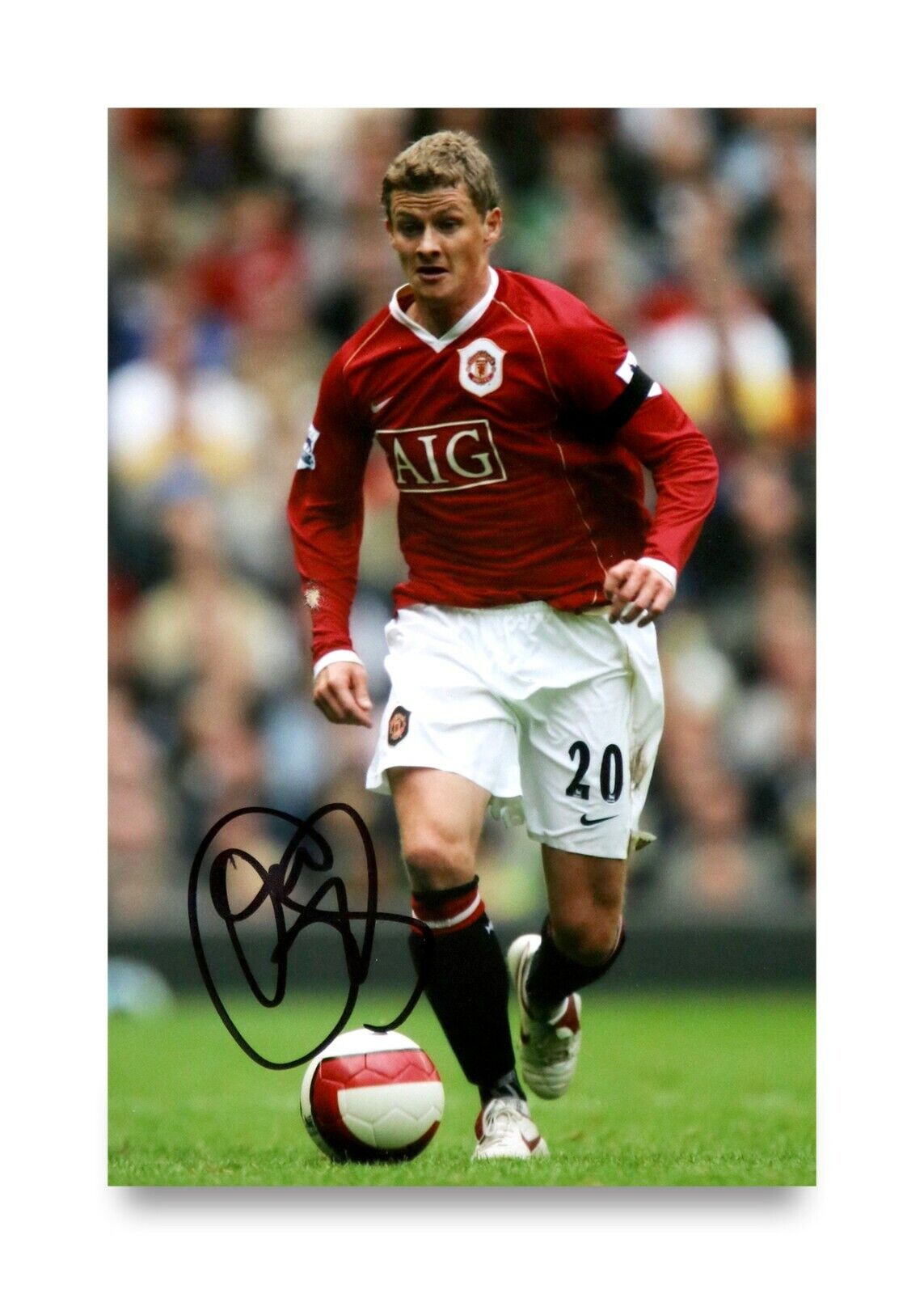 Ole Gunnar Solskjaer Signed 6x4 Photo Poster painting Manchester United Norway Autograph + COA