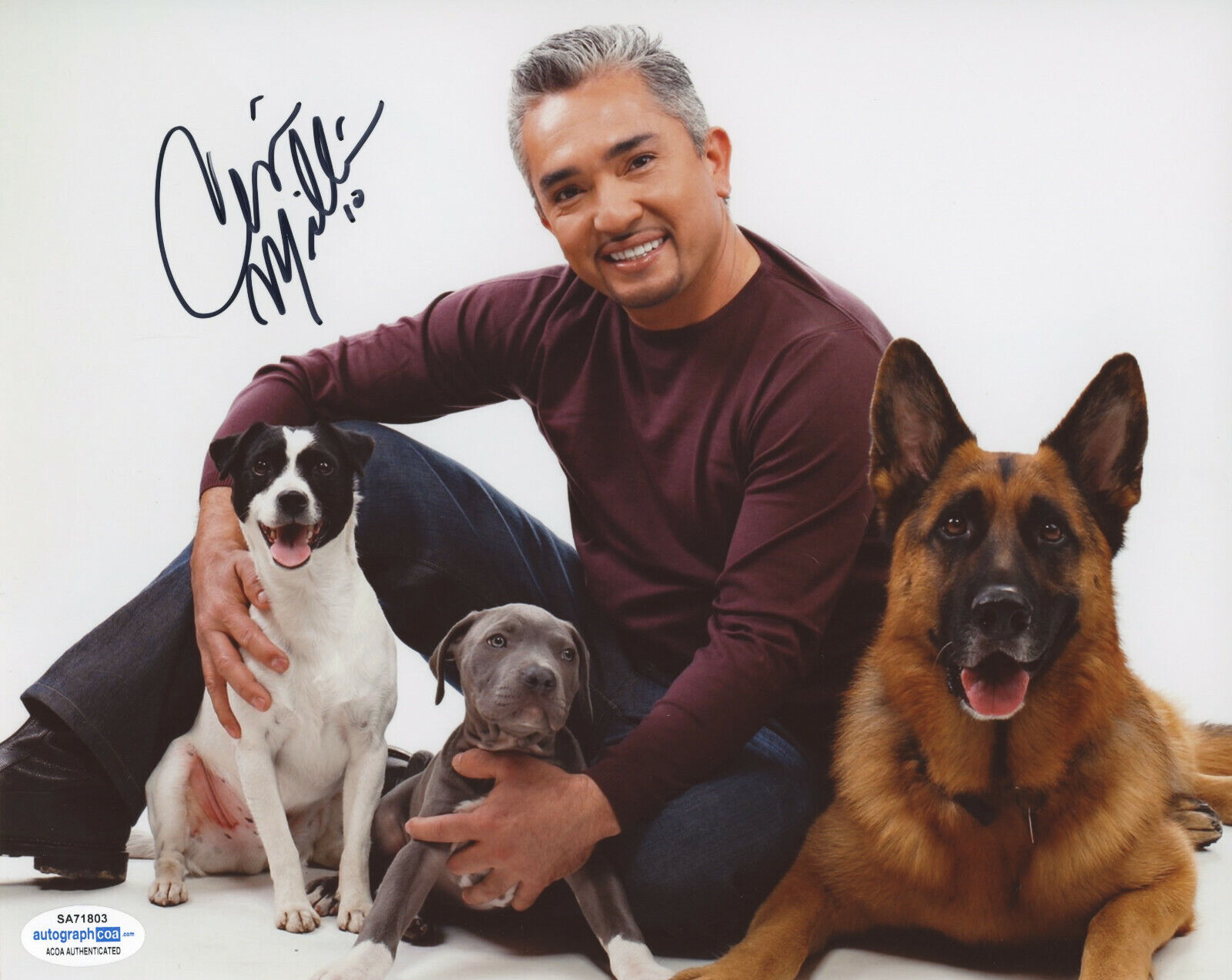 DOG WHISPERER CESAR MILLAN SIGNED 8x10 Photo Poster painting #1 ACOA COA PROOF!