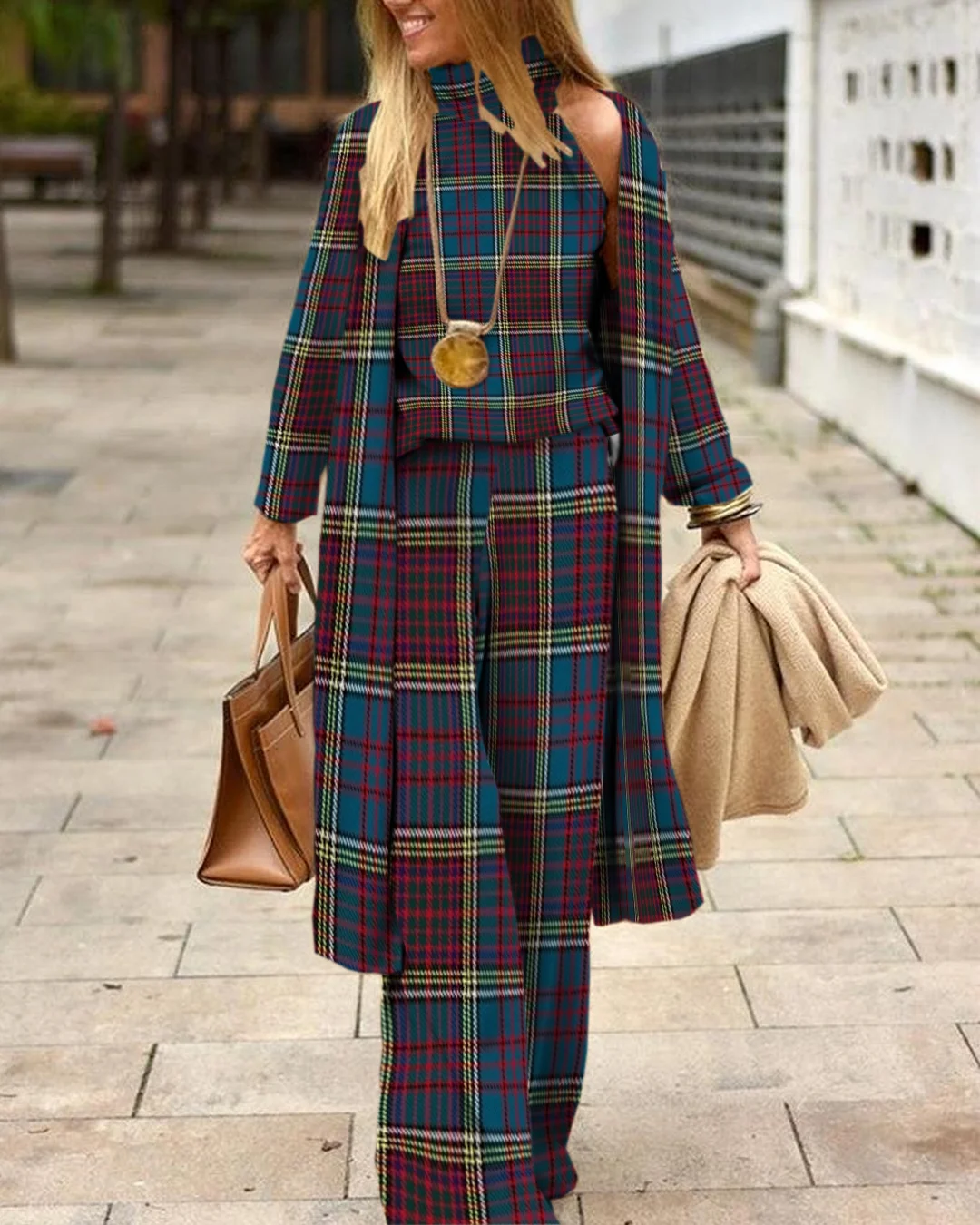 Herringbone Sweater Three-Piece Suit 4794