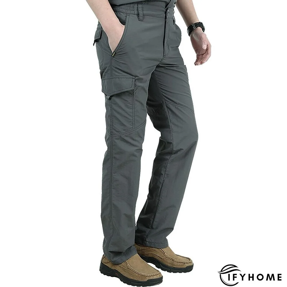 Men's Cargo Pants Hiking Pants Trousers Tactical Pants Military Summer Outdoor Ripstop Breathable Water Resistant Quick Dry Pants / Trousers Bottoms 6 Pockets Elastic Waist Black Army Green Hunting | IFYHOME