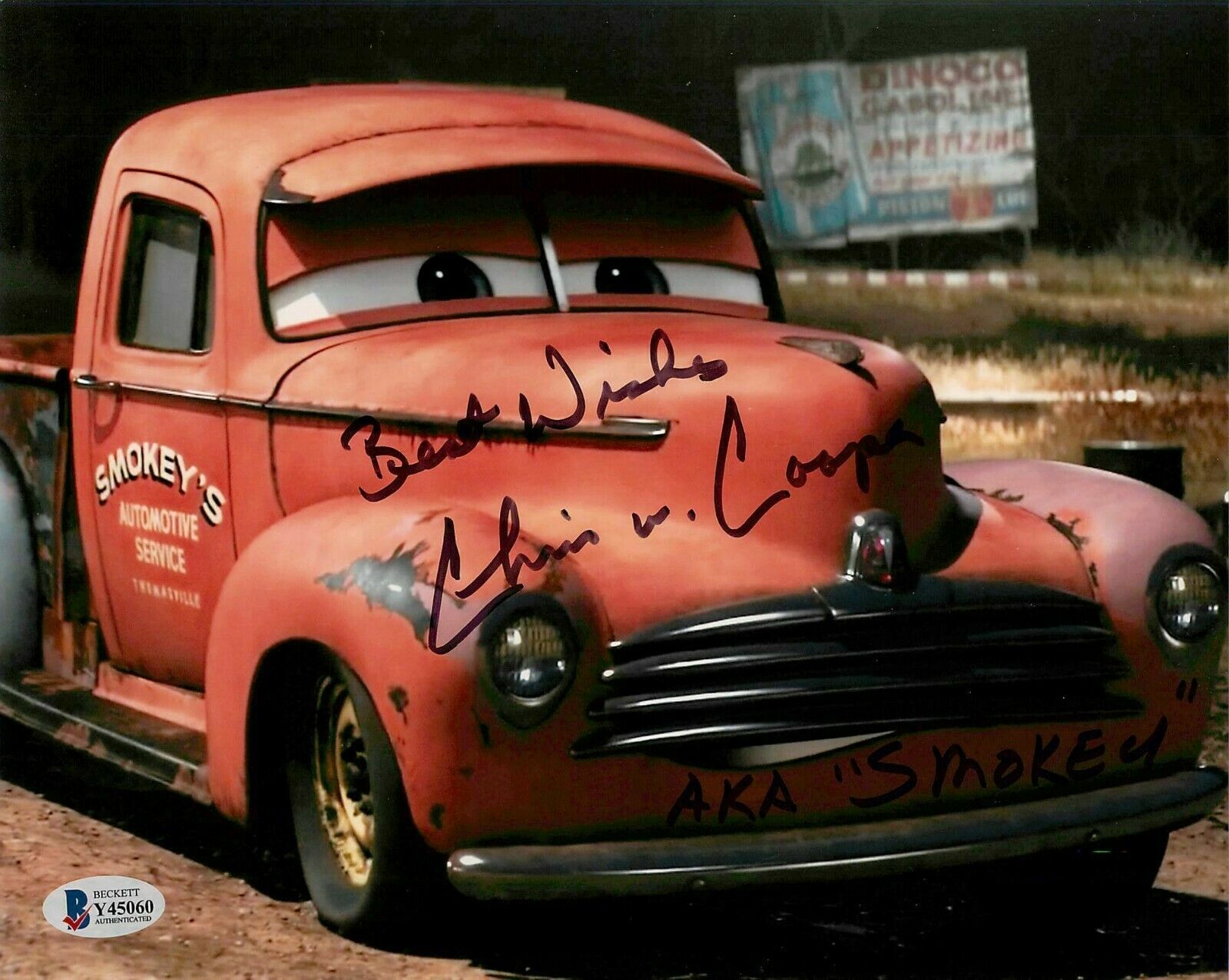 Chris Cooper signed Cars Smokey 8x10 autographed Photo Poster painting BAS Beckett