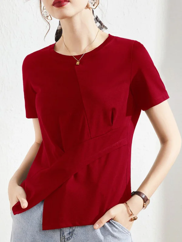 Original Simple Casual Solid Color T-Shirt Top