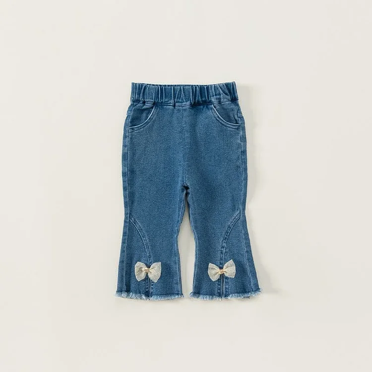 Toddler Girl Bowknot Casual Jeans