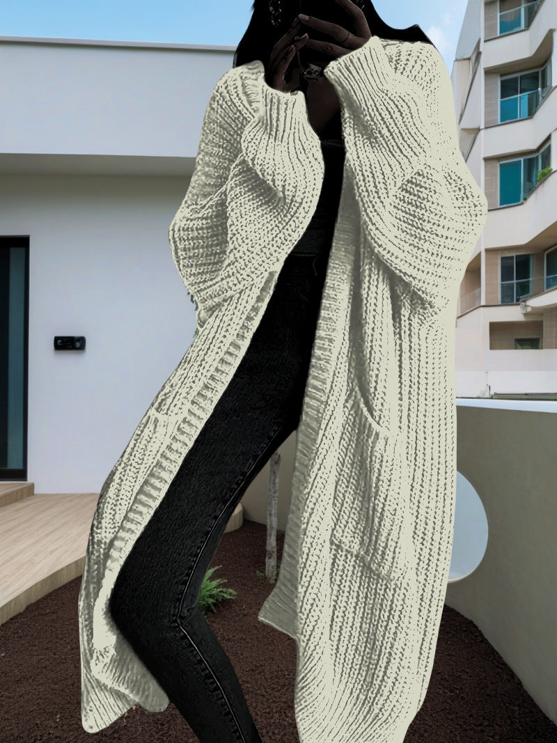 Aiertu comfy outfits winter Autumn and Winter Lazy Style Long Sweater Coat Women's Loose Bottoming Long Sleeve Knitted Cardigan aiertu