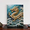 (30x40cm)DIY Pearl Painting Framed Dragon Handmade Pearl Material Art Kit Living Room Decor