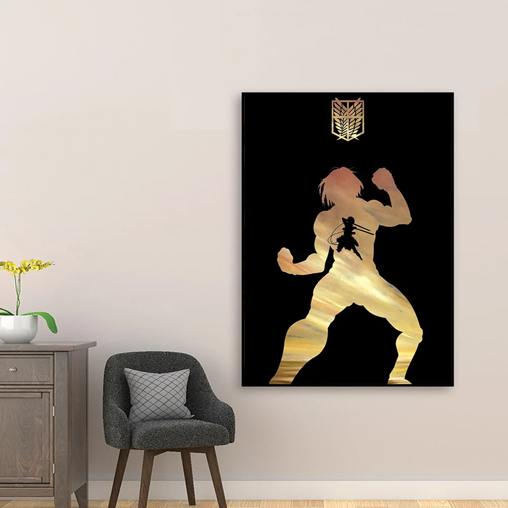 Full Round Diamond Painting 35*50cm - Attack On Titan - Silhouette