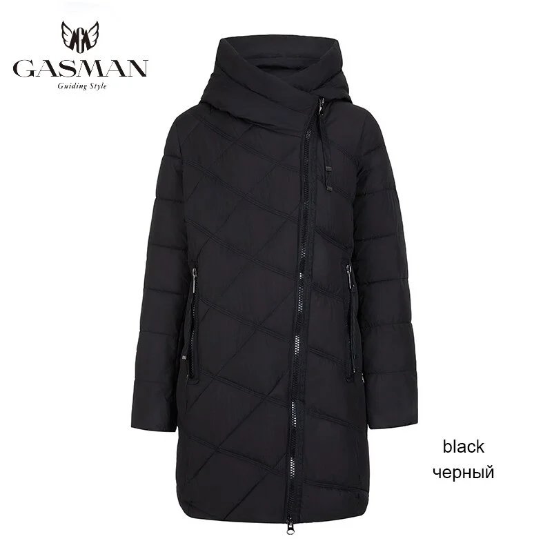 Colourp 2022 Black Zipper Slim Winter Clothes Women's Jacket Fashion Hooded Bio Coat Female Warm Parkas Long Puffer Jacket 18806