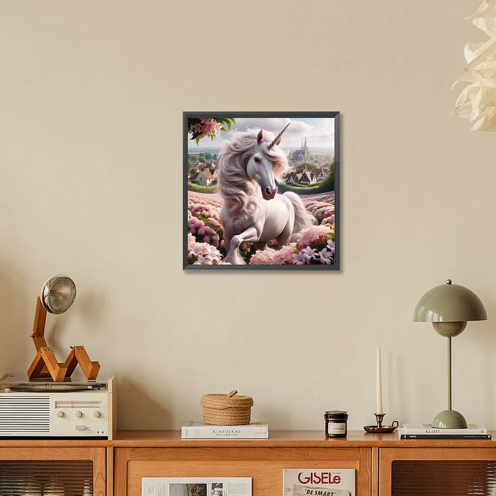 Full Round Diamond Painting 30*30cm - Garden Unicorn