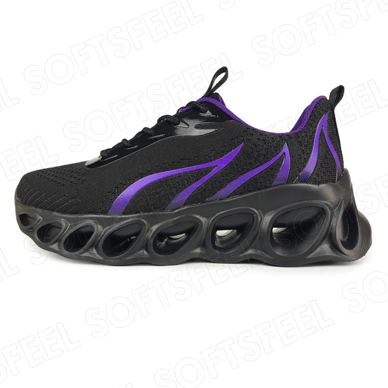 Softsfeel Men's Relieve Foot Pain Perfect Walking Shoes - Black Purple