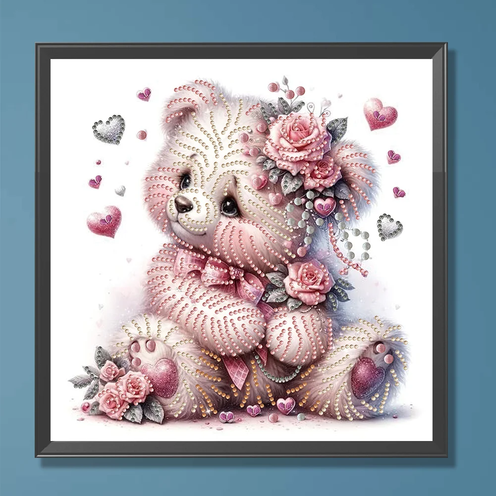 Diamond Painting - Partial Special Shaped Drill - Love Bear(Canvas|30*30cm)