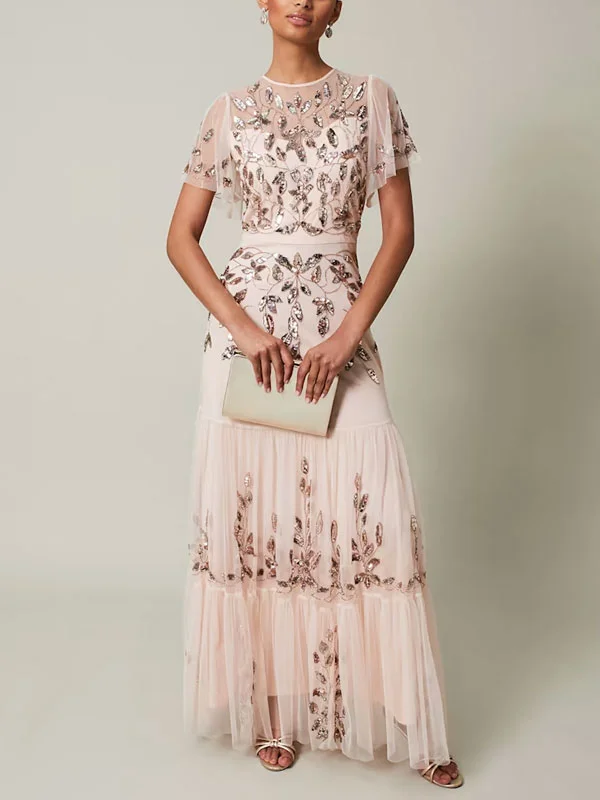 Embellished Tulle Women's Gowns