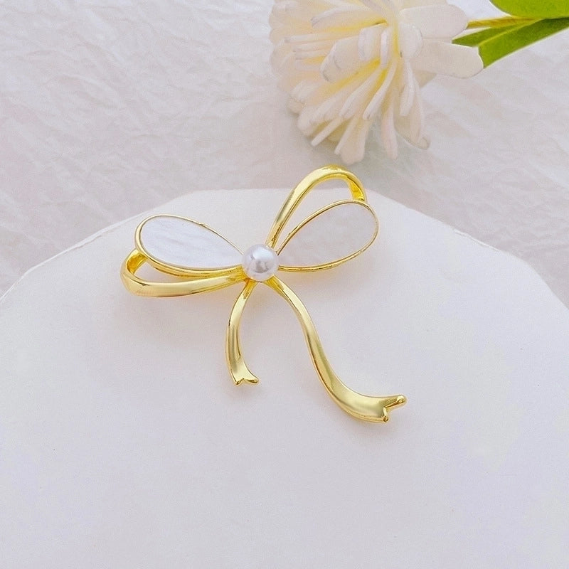 Fashion Pin Flower Alloy Plating Inlay Artificial Gemstones Pearl Women’S Brooches