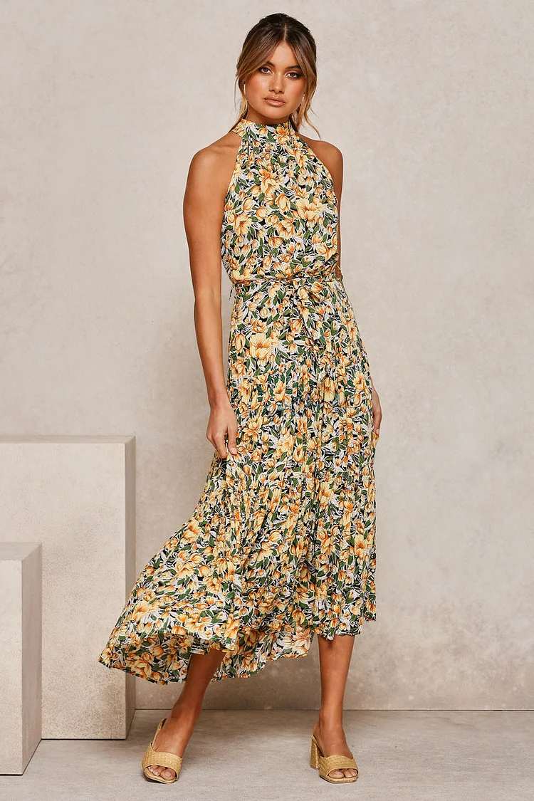 Sleeveless Printed Maxi Dress