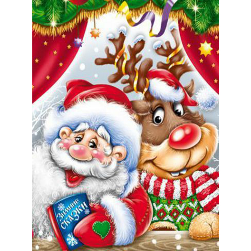 

Santa Deer - Round Drill Diamond Painting - 30*40CM, 501 Original