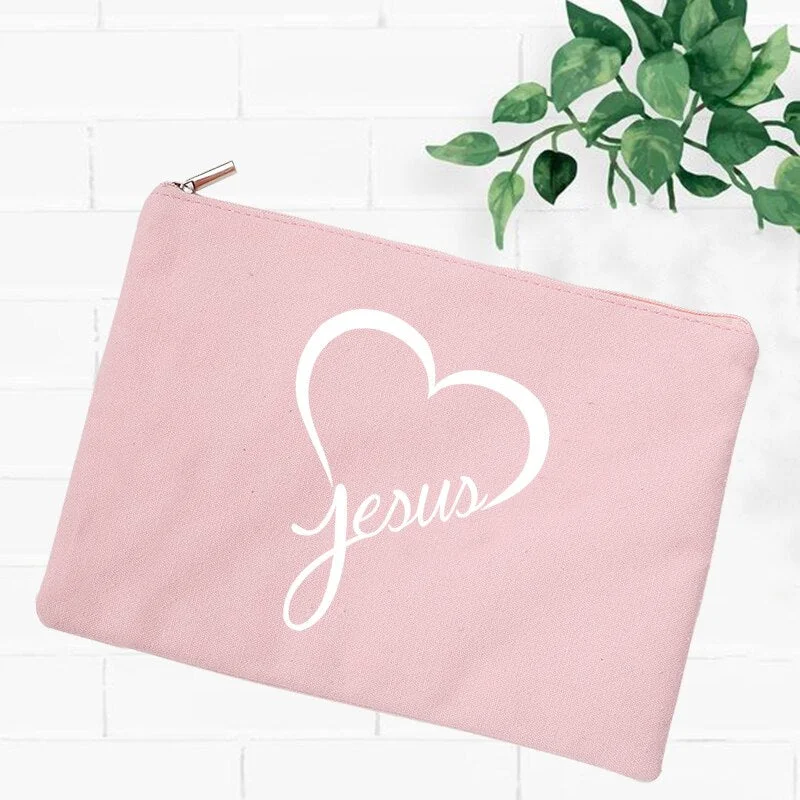 Jesus Faith Christian Women Outdoor Storage Bags Toiletry Organizer Cosmetic Pouch Portable Female Travel Makeup Case Pencil Bag
