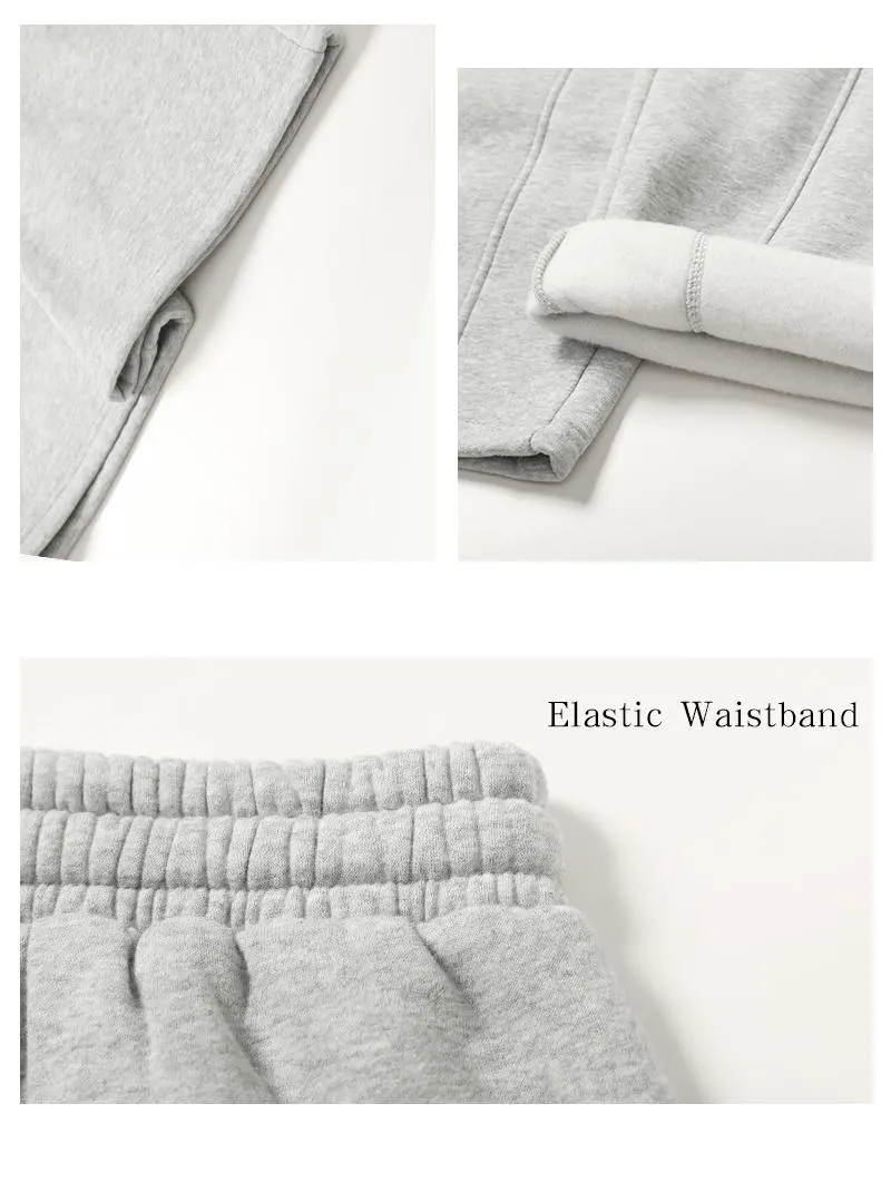 Men's Fleece Thermal Lined Sweatpants  Oversize Drawstring Waist Casual Loose Pants for Fall Winter School Season Daily Wear Stylish Menswear