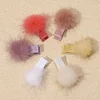 6PCS Adorable Plain Colors Fluffy Hair Pins for Baby Girls