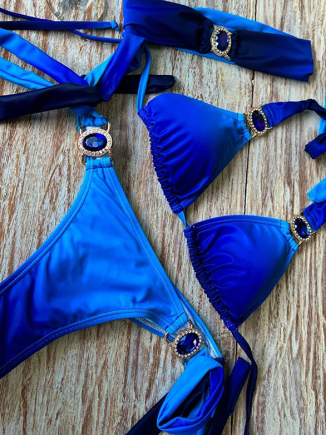 Uveng Three-Point Strap Bikini Split Swimsuit Woman 2025 New Multi-Color Bikini Export