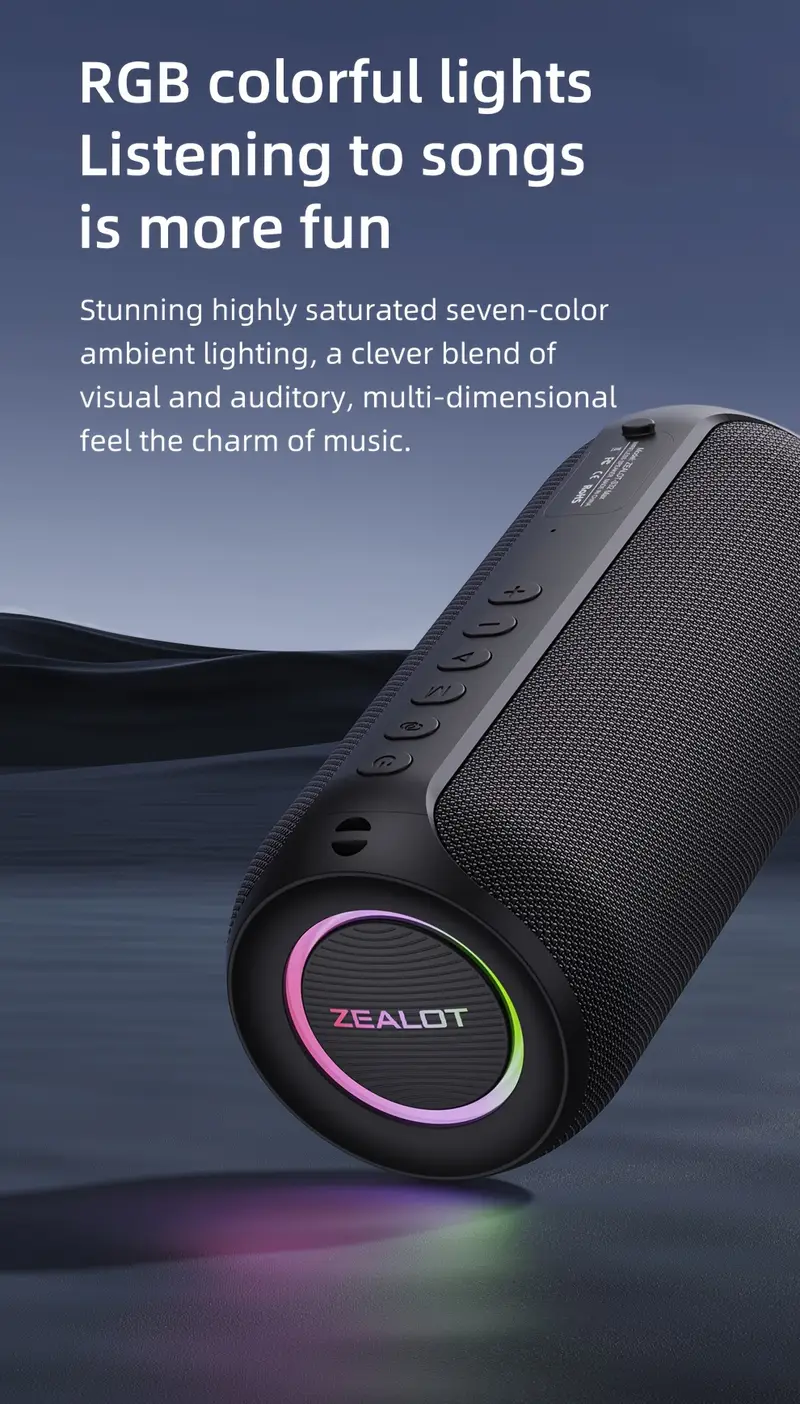 2024 new style portable subwoofer wireless speaker hifi dual pairing 3600mah battery 16 hours playtime loud stereo charging cable connect with mobile phone tablet tv Product details 4