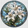 (Small Size)Lily - 18CT Stamped Cross Stitch - 25*25cm - Flower