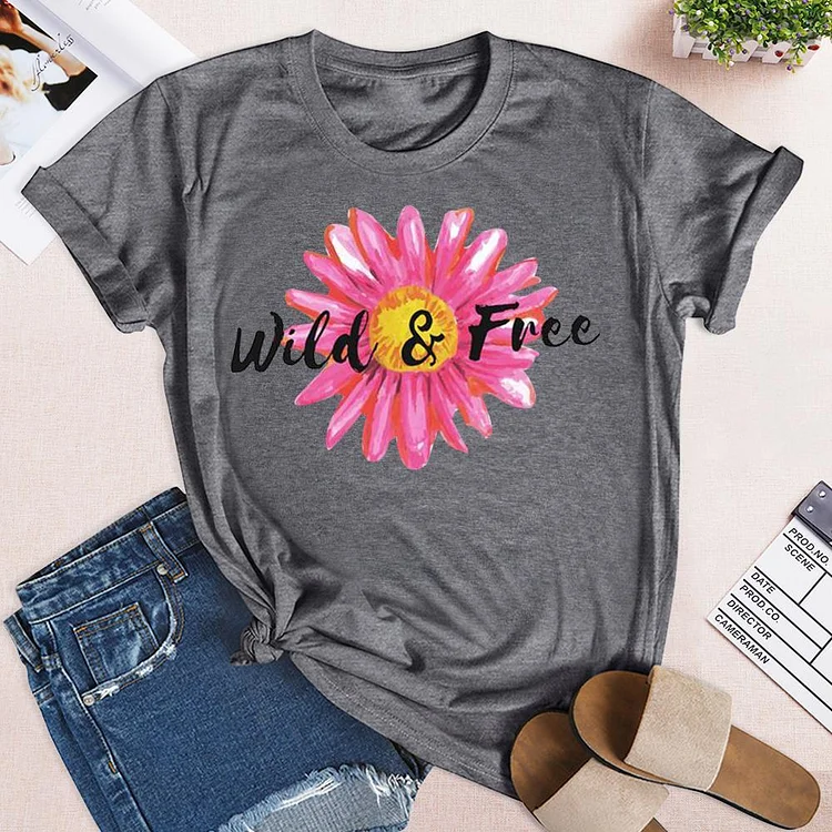 Wild And Free T-Shirt Tee --Annaletters