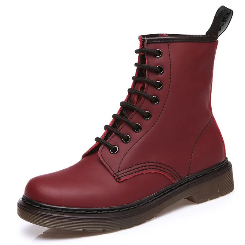2021 Boots Women Genuine Leather Shoes For Winter Boots Shoes Woman Casual Autumn Genuine Leather Botas Mujer Female Ankle Boots