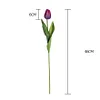 Colorful PU Texture Long Stem Tulip Artificial Flower