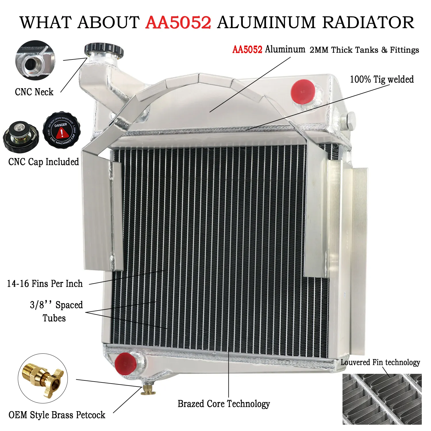 3 Row Radiator For 1960-1967 Austin Healey Sprite Bugeye&MG Midget 948 ...