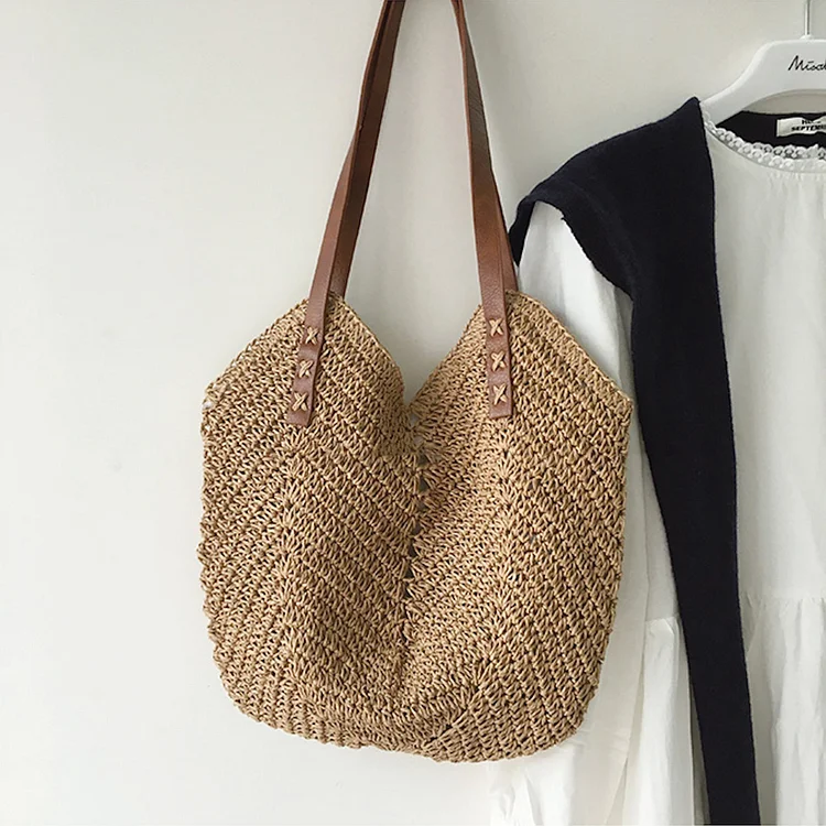 Handbags Retro Straw Woven Tote Bag