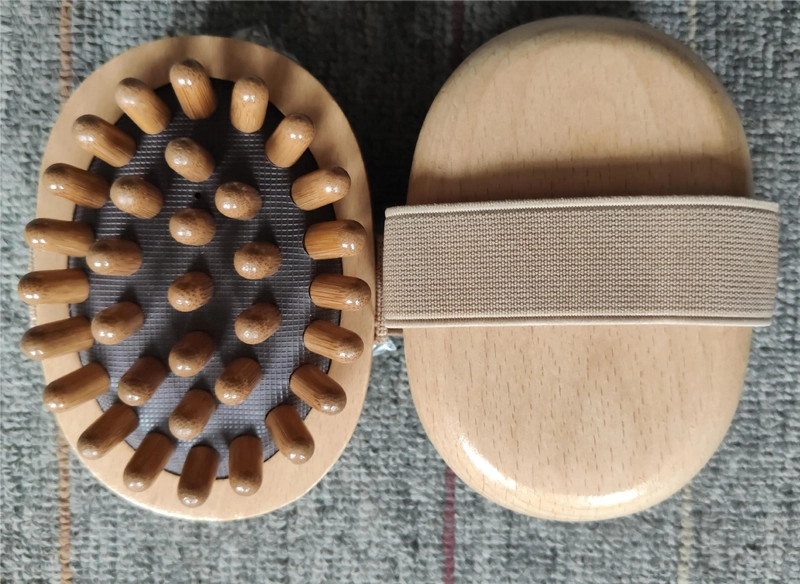 Retro Solid Color Wood Bath Brush/massage Brush 1 Piece