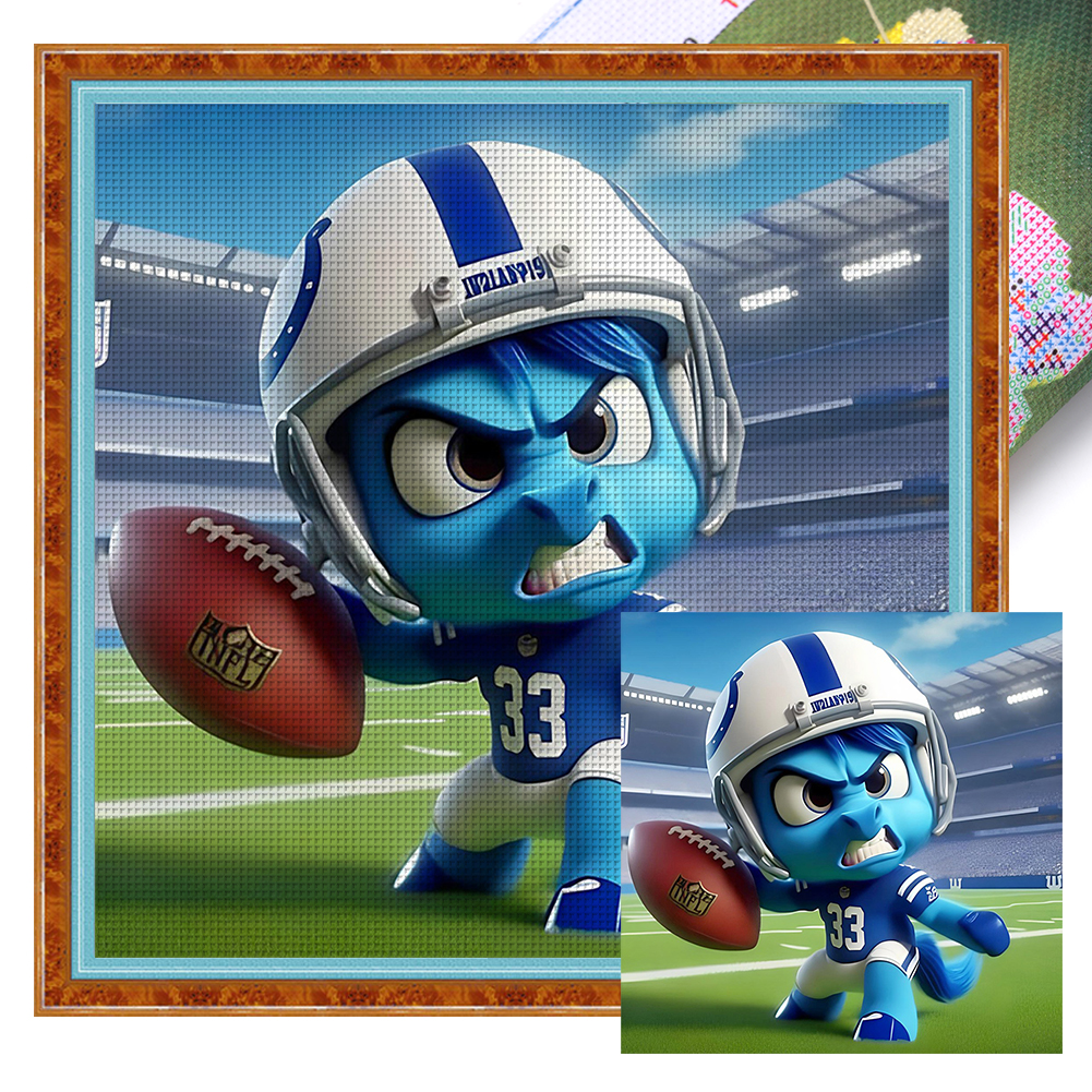 Indianapolis Colts Full 11CT Pre-stamped Canvas(40*40cm) Cross Stitch