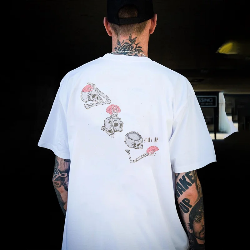 Skull Shut Up Men's T-shirt -  
