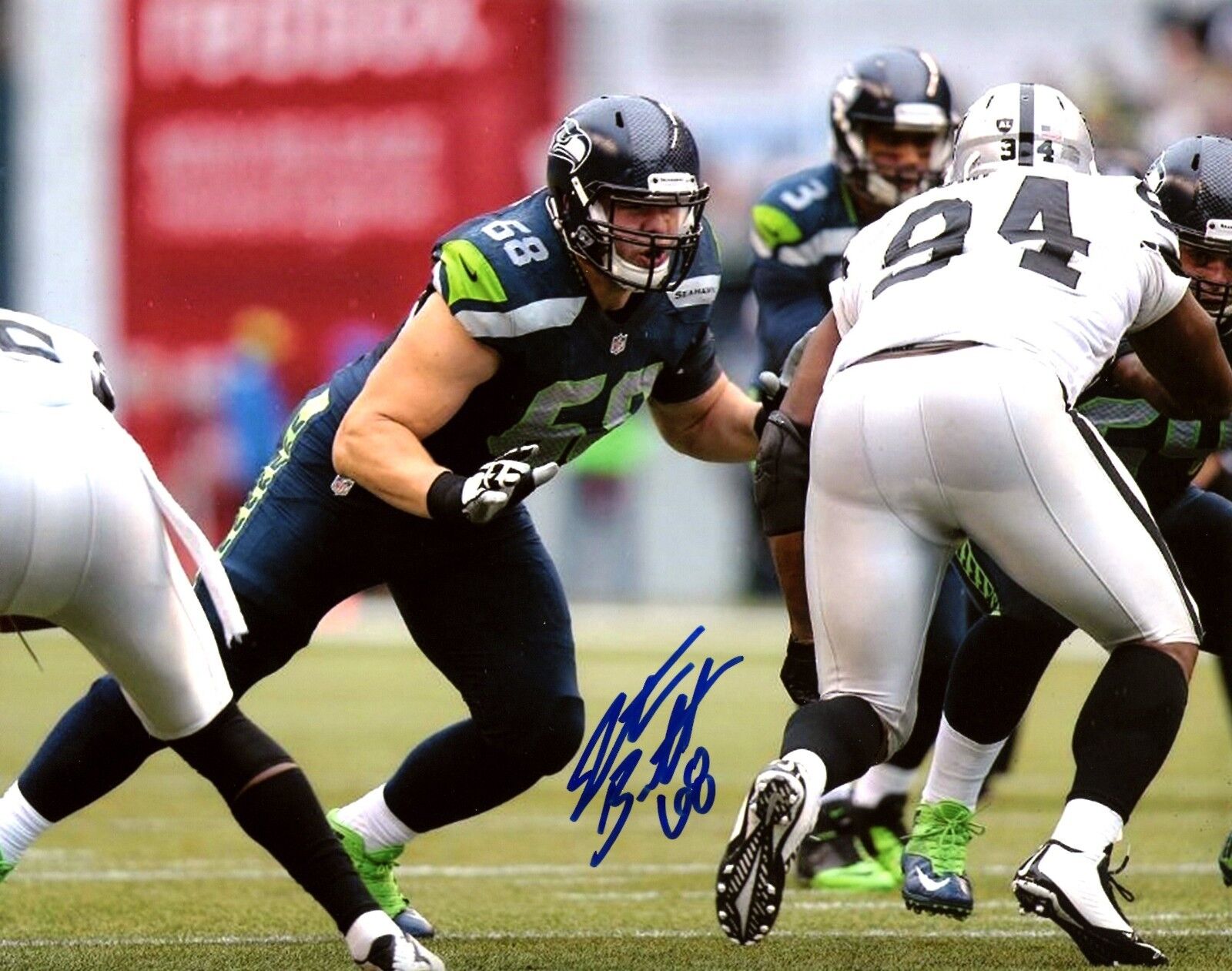 Justin Britt 8x10 Photo Poster painting #5 Autographed Signed AUTO Seattle Seahawks