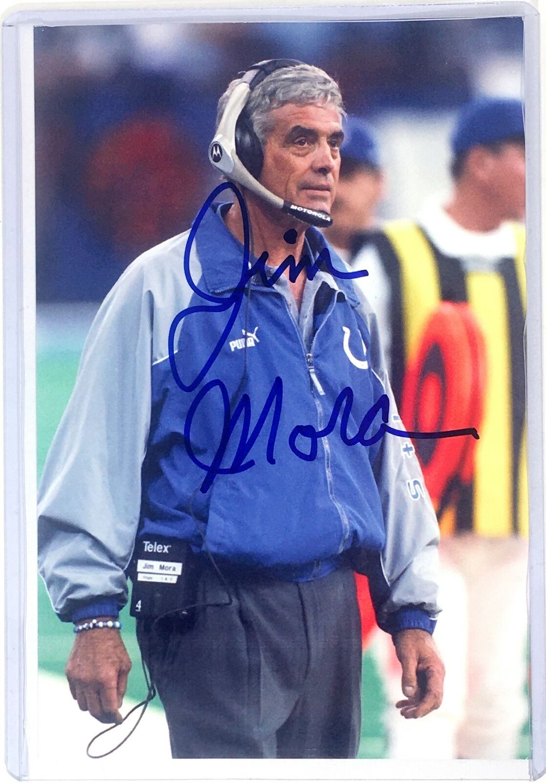 Jim Mora Signed 4x6 Photo Poster painting Indianapolis Colts New Orleans Saints Autograph Auto