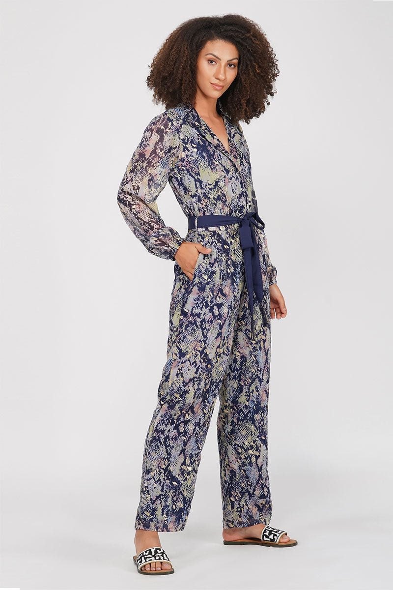 Shimmering Snakeskin Jumpsuit
