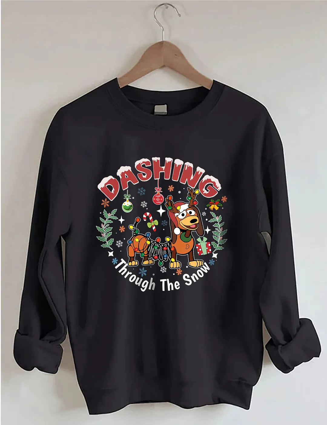 Dashing Through The Snow Slink Dog Sweatshirt