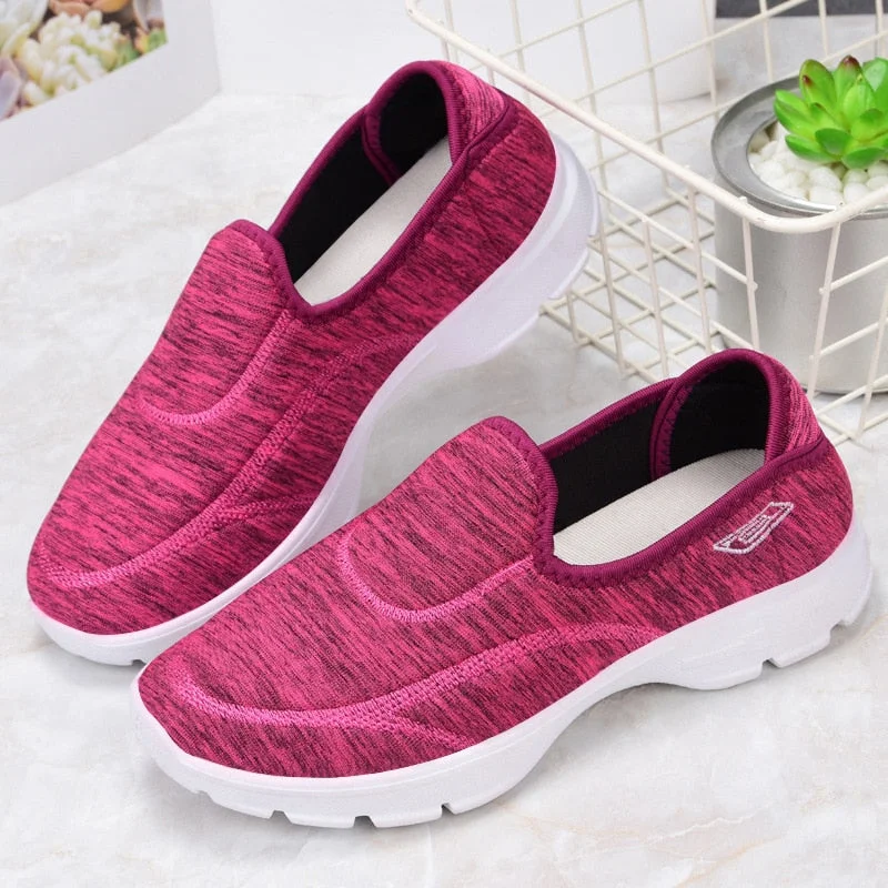 Summer women shoes 2022 new lightweight casual shoes breathable mesh knitted sports shoes women flat shoes zapatos de mujer