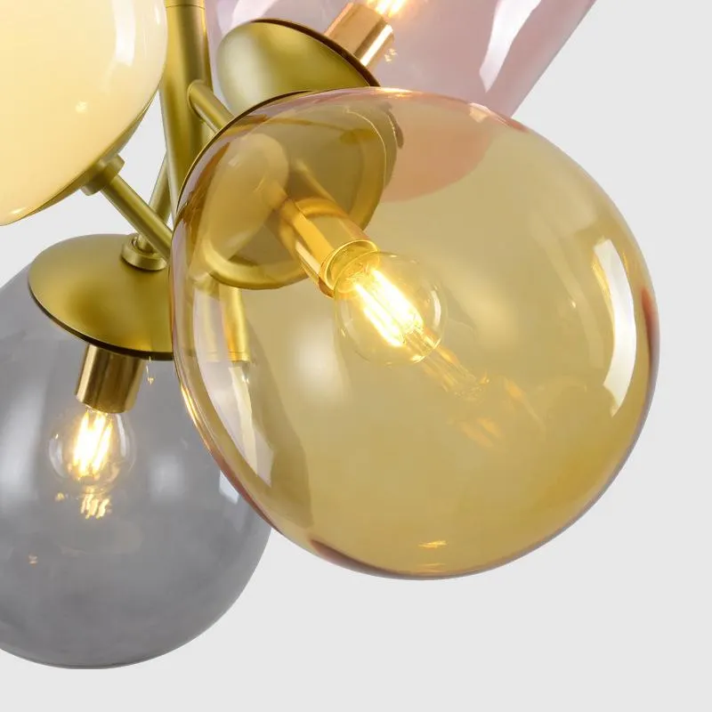 Nordic personality color bubble ball glass chandelier creative simple ...