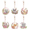 6Pcs DIY Diamond Painting Small Animal Double Sided Keychain
